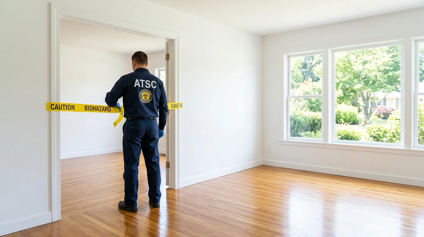 Certified biohazard cleanup crew performing Trauma Scene Cleanup in Franklin